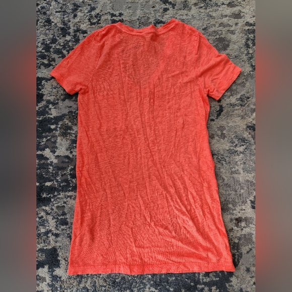 J Crew | Orange Vneck Linen Top - Picture 4 of 4